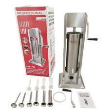 Profesionálna 9kg nerezová plnička na klobásy 2 rýchlosti 10 plniacich trubíc