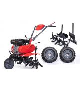 Benzínový ručný kultivátor 8HP motor 2+1 rýchlosti + pluh na jarkovanie + pluh na oranie + prepravné gumené kolesá