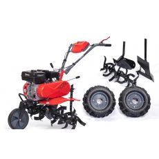 Benzínový ručný kultivátor 8HP motor 2+1 rýchlosti + pluh na jarkovanie + pluh na oranie + prepravné gumené kolesá